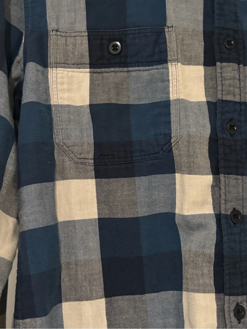 J. Crew Navy and White Plaid Button-Down Shirt